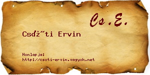 Csóti Ervin névjegykártya