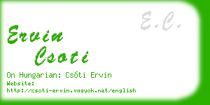 ervin csoti business card